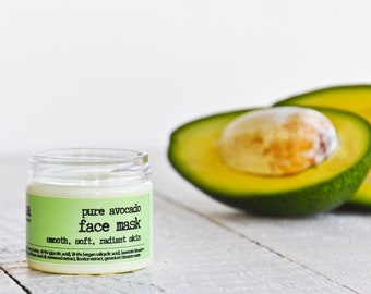 Avocado Face Mask, Nourishing Face Mask, Moisturizing, Sensitive and Dry Skin, Tired Dull Skin, Creamy Face Mask, Avocado oil Acne Treatment