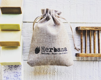 Bar Soap Gift Set, Vegan Soap, Body & Face Soap, Solid Shampoo, Gift for him, Gift for her, Wooden Soap Dish, Gift ideas by HerbanaCosmetics
