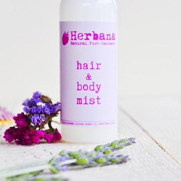 Hair & Body Mist, Natural Fragrance, Vegan Deodorant Spray, Hair Fragrance, Hair Care, Natural Deodorant, Gift for her, Body Toner