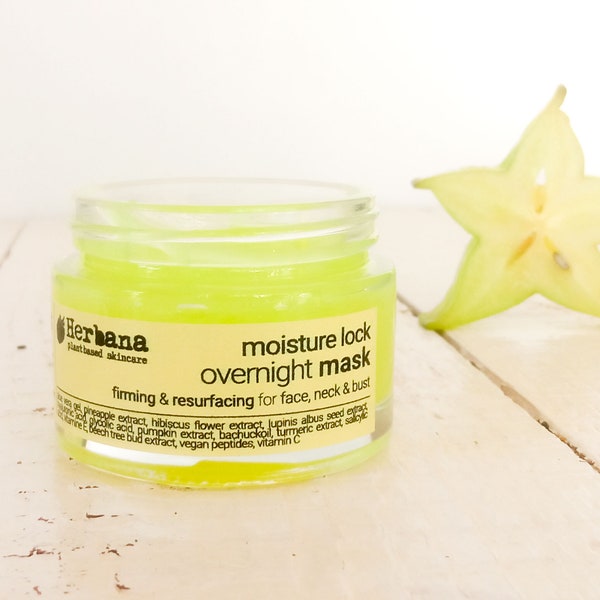 Ananas Moisture Lock Overnight Mask Firming & Resurfiring für Gesicht, Hals und Brust