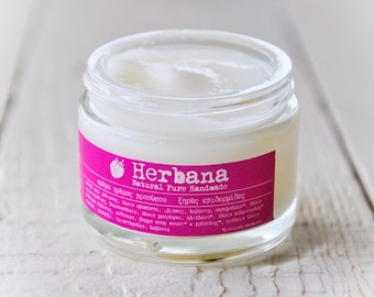 Dry & Sensitive skin Face Moisturizer, Vegan Cream, Natural Anti-redness, Nourishing Hydrating, Organic Skincare, Skin Brightening, Herbana