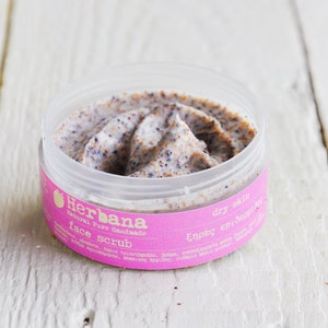 Natural Face Scrub for Dry & Sensitive Skin, Gentle Organic Exfoliating Scrub by Herbana Cosmetics image 5