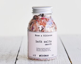 Sels de bain relaxants, bain trempant, détox, onctueux, sel de la mer Morte, bain trempage rituel, rose, lavande, charbon de bois, matcha, soins personnels, bombes de bain