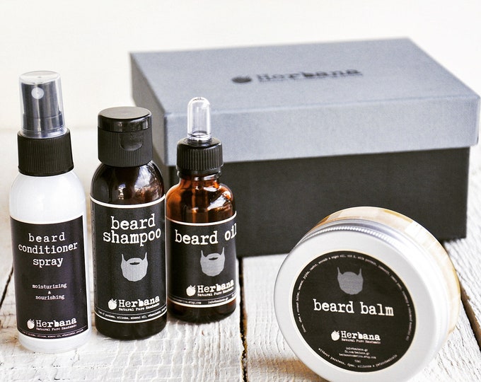 Vegan Beard Grooming Kit, Beard Care, Grooming Kit, Men's grooming, Beard oil, Boyfriend Gift, Brother Gift, Personalized Gift