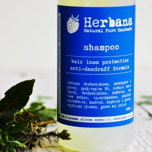 Hair loss Dandruff Shampoo, Restoration Treatment for Hair Growth, Damaged Hair, Strength & Volume, Organic Shampoo, Vegan, Plant based Soap image 3