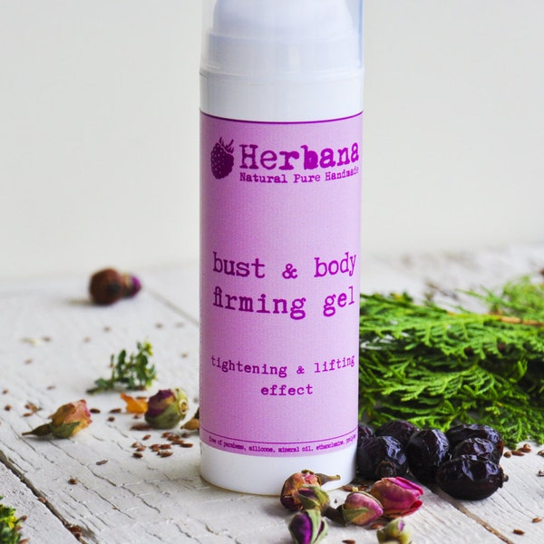 Firming Gel for Breast Bust & Body, Vegan Body Gel, Aloe Vera, Body Firmer, Sagging, Cellulite, Plant based Body Care by HerbanaCosmetics