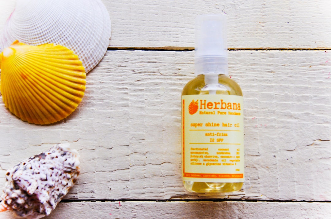 Sleek & Shine Antifrizz Hair Oil, 12 SPF, Organic Hair Treatment