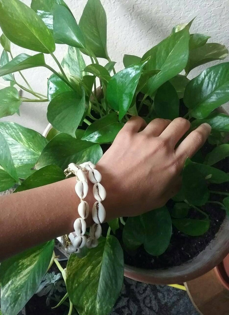 Tribal Jewelry Cowrie Bracelet Cowrie Shell Bangles Gift under 30 Gift for her Afrocentric Jewelry Bohemian jewelry Beach Jewelry