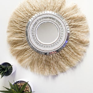 Balinese-inspired boho mirror in beads and mosaic
