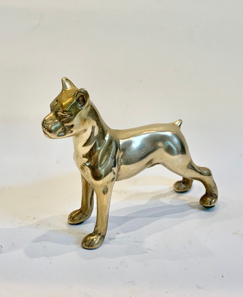 C.1970s Solid Brass Dog