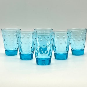 C. 1960. Mid-Century Modern Okulary Petite Light Blue Dots, S/6