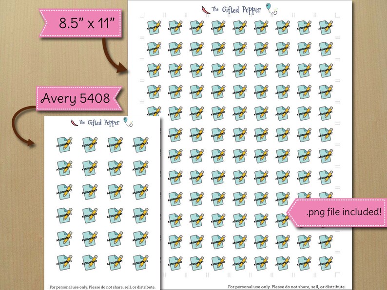 Assignment Stickers printable. Homework Assignment Stickers. | Etsy
