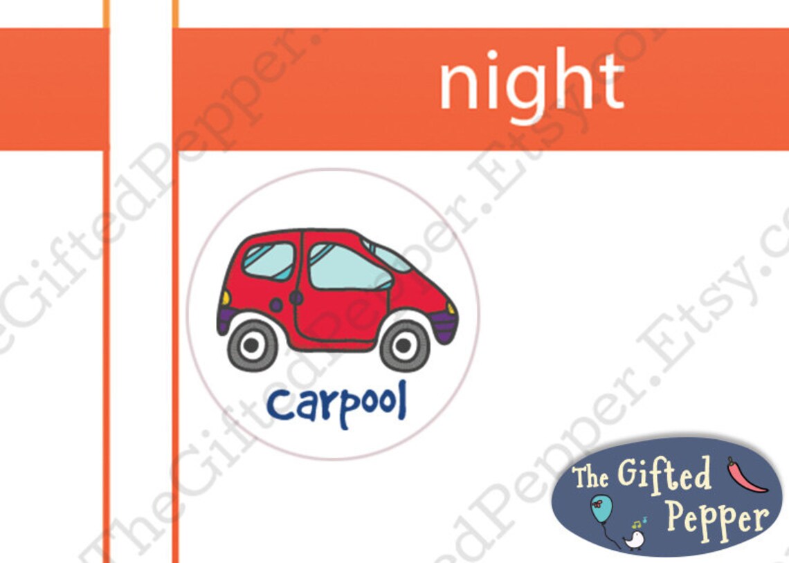 Carpool Stickers printable. for Erin Condren Planner. Etsy