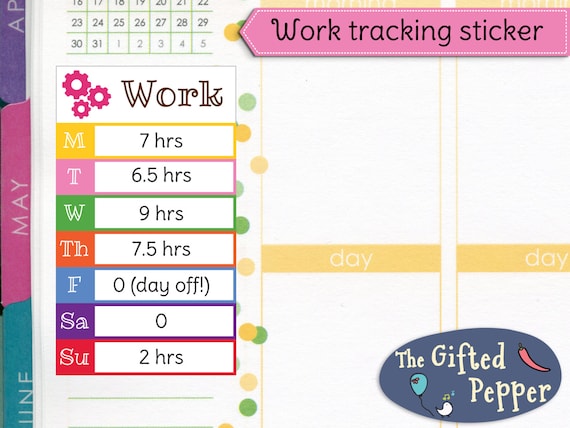daily work tracker stickers printable weekly tracker etsy