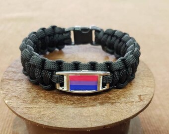 Bisexual Pride Flag Paracord Charm Bracelet, Bi, Bisexual, Pride, Bi Flag Bracelet