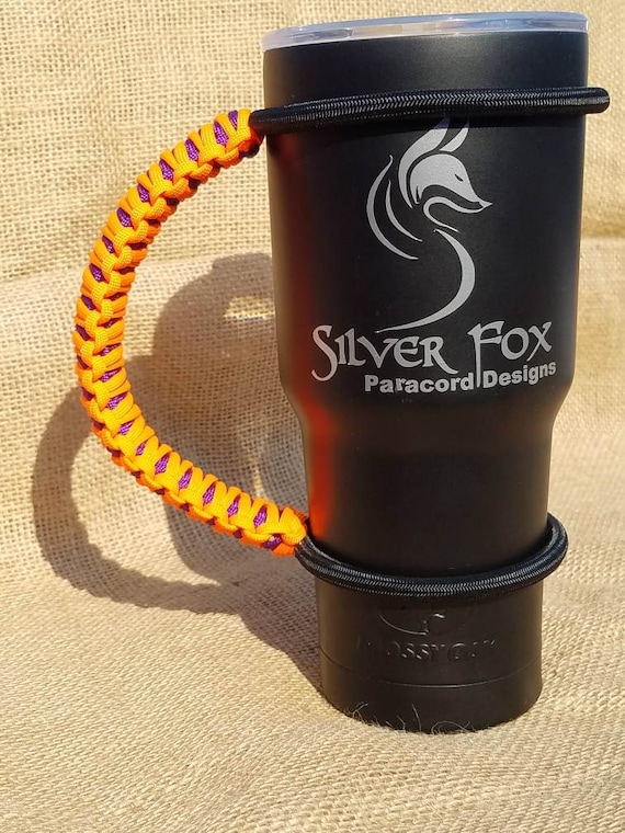 Handcrafted Paracord Tumbler Handle, Custom Colors, Mug Handle