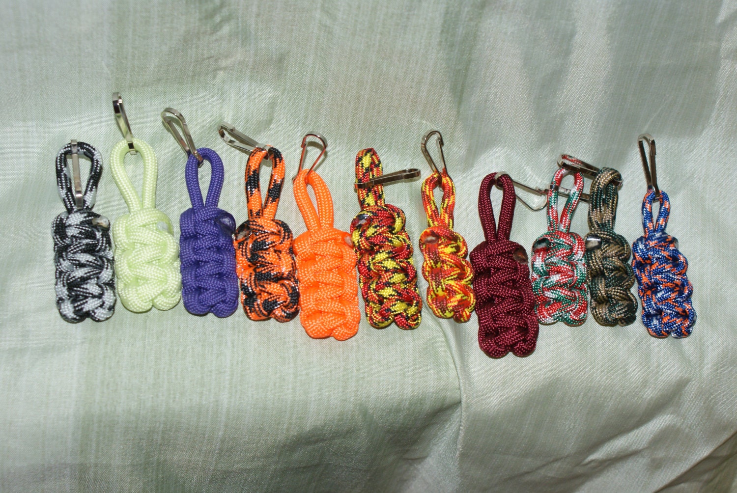 Various Color Paracord Zipper Pulls (Pack of 3)