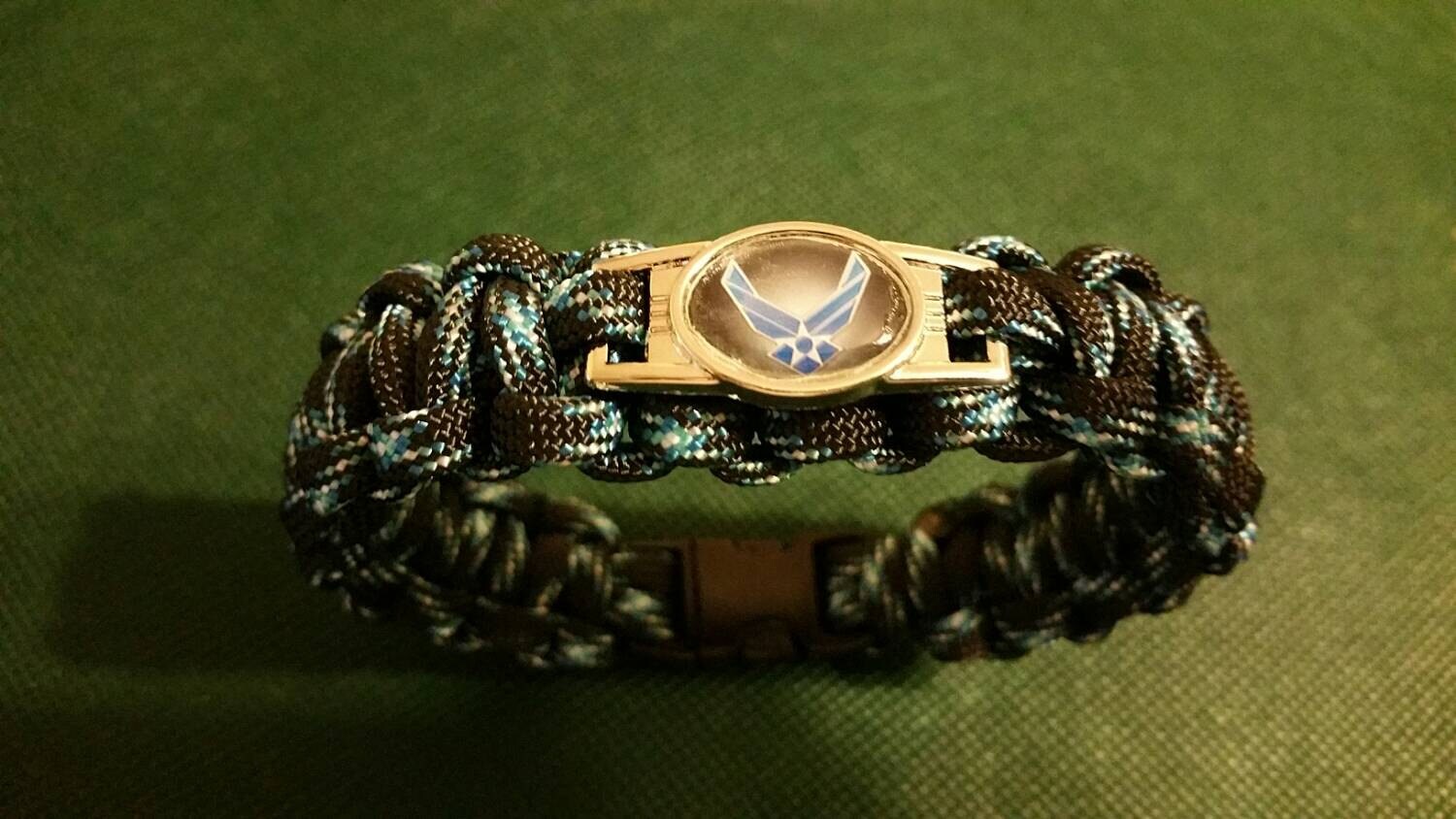 U.S. Air Force Paracord Bracelet with Air Force Charm, Lightning