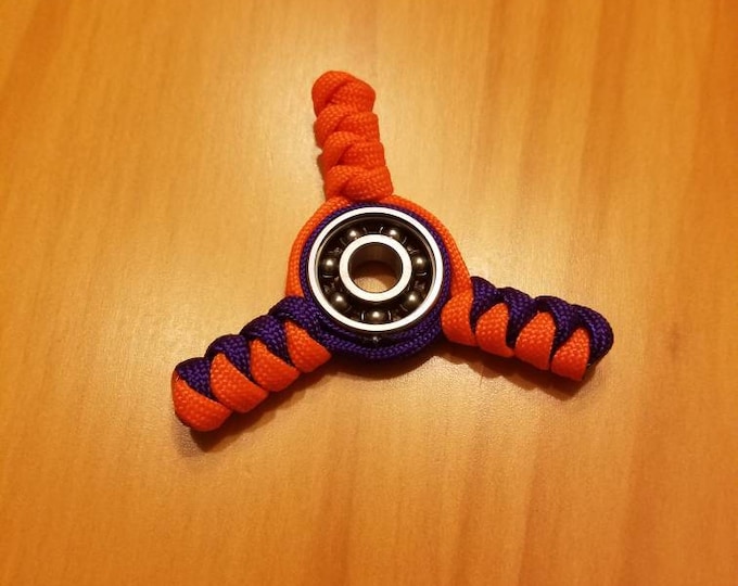 Paracord Fidget Spinner, Orange and Purple, Toy, Clemson University, Relaxing and Calming Uses