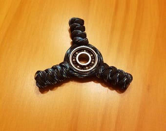 Paracord Fidget Spinner, Lightning, Black, Blue and White, Toy, Relaxing and Calming Uses