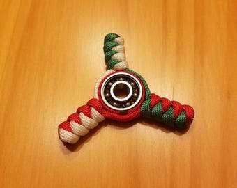 Paracord Fidget Spinner, Red, White and Green, Mexico, Italy, Toy, Relaxing and Calming Uses