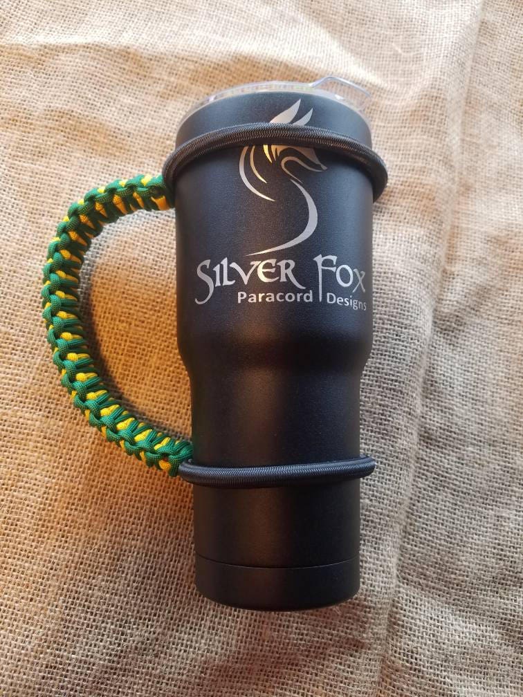 Handcrafted Paracord Tumbler Handle, Custom Colors, Mug Handle