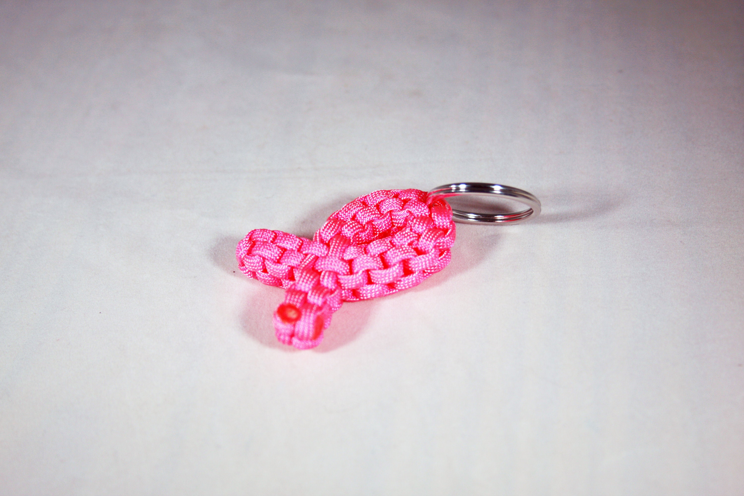 CinDWood Crafts Cancer Awareness Pink Pom Pom Keychain