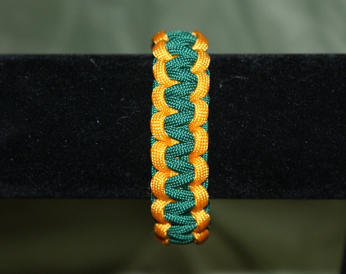 Green and Yellow Paracord Bracelet, Green Bay Packers, Oakland A's