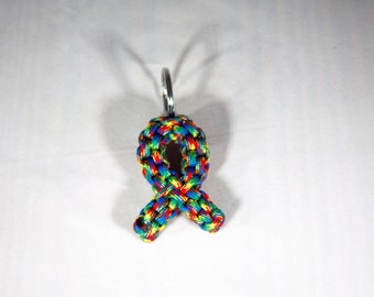 Autism Puzzle Awareness Ribbon Paracord Keychain