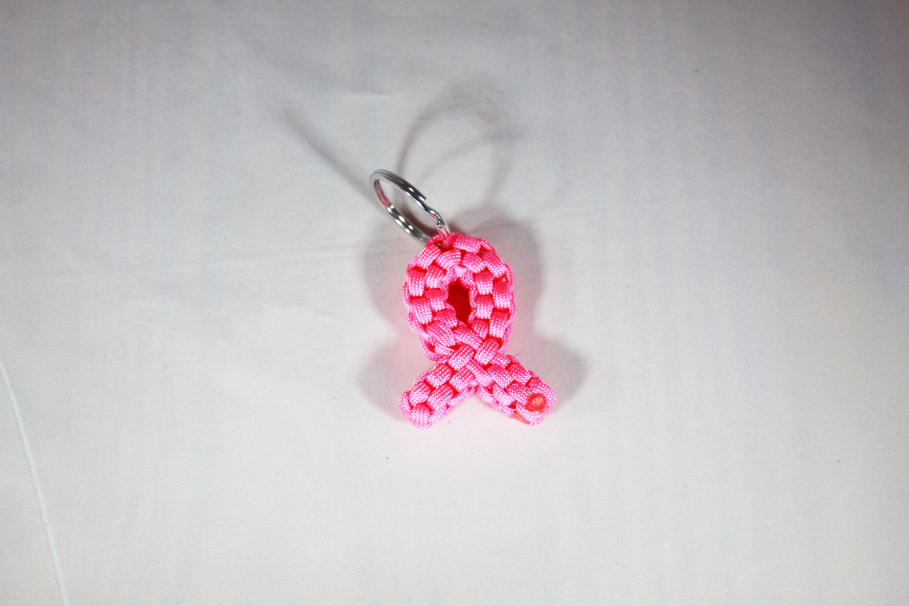 CinDWood Crafts Cancer Awareness Pink Pom Pom Keychain