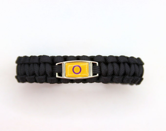 Intersex Pride Flag Paracord Charm Bracelet, Intersex, Pride, Flag Bracelet