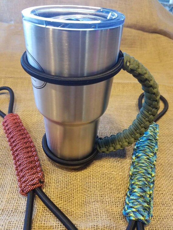 Handcrafted Paracord Tumbler Handle, Custom Colors, Mug Handle