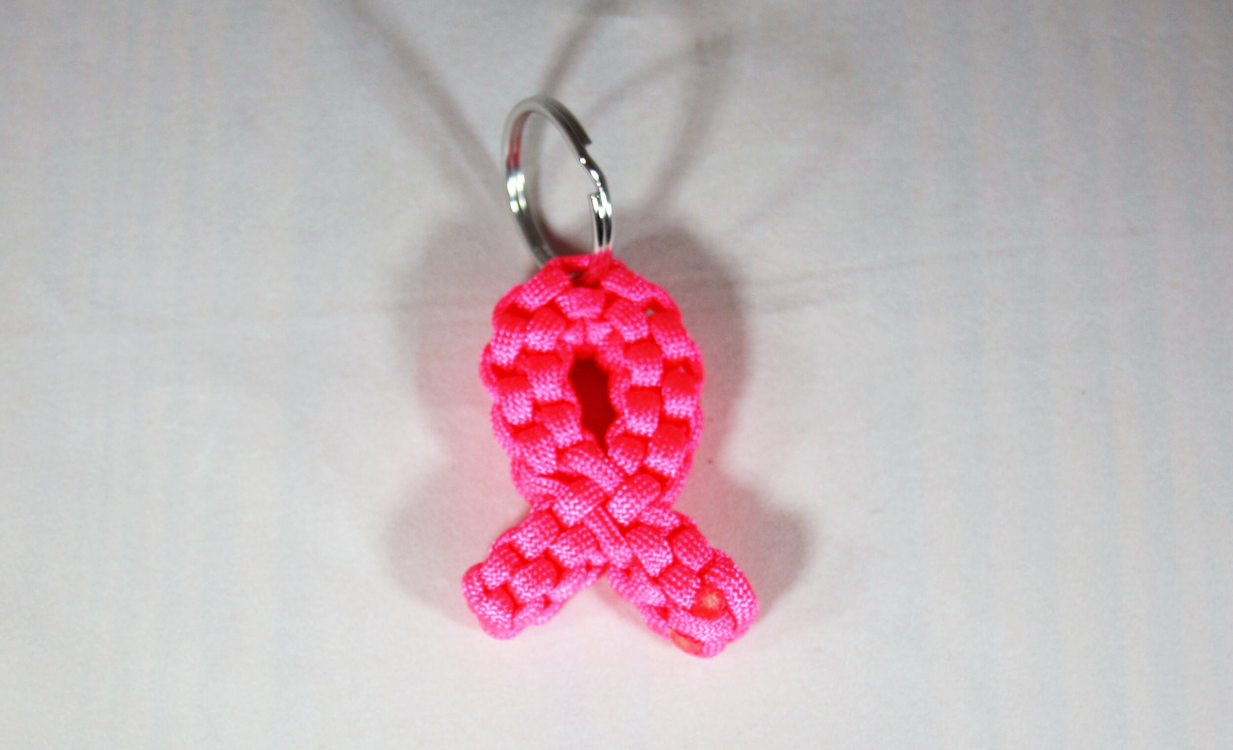 Pink Paracord Breast Cancer Awareness Ribbon Keychain Etsy Canada