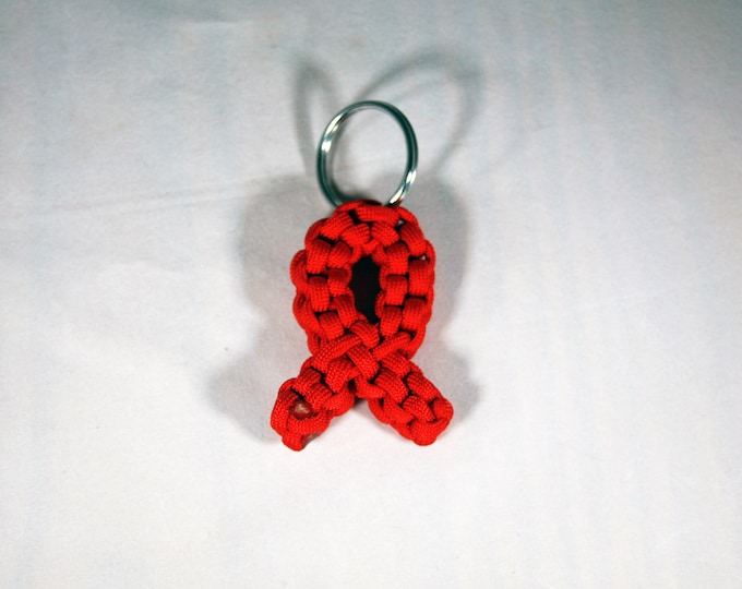Red Awareness Ribbon Keychain, Heart Disease, aids/hiv, dui Awareness, Substance Abuse