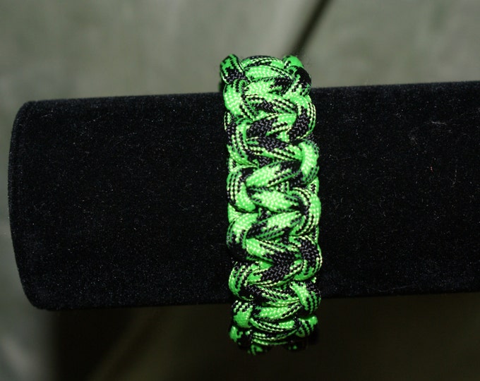 Zombie Paracord Bracelet or Cuff, Zombie Green and Black, The Walking Dead