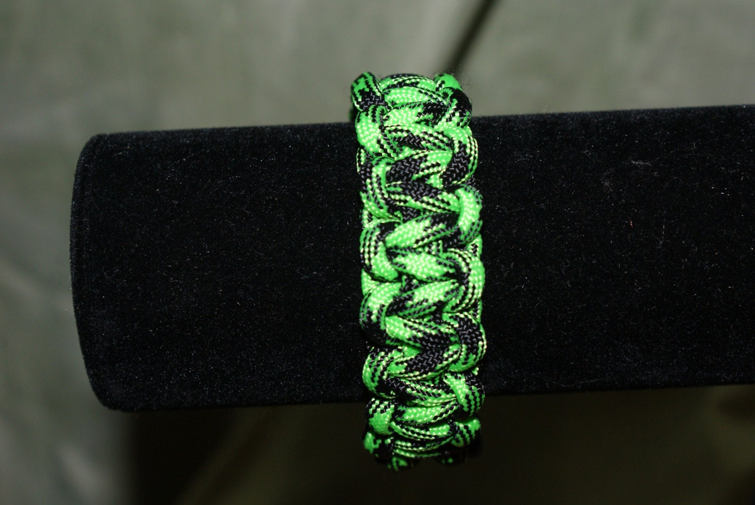 Zombie Paracord Bracelet or Cuff, Zombie Green and Black, The Walking Dead