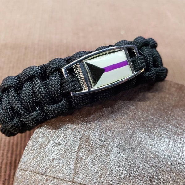 Demisexual Pride Flag Paracord Charm Bracelet, Demisexual, Pride, Flag Bracelet