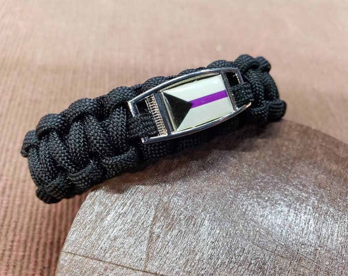 Demisexual Pride Flag Paracord Charm Bracelet, Demisexual, Pride, Flag Bracelet