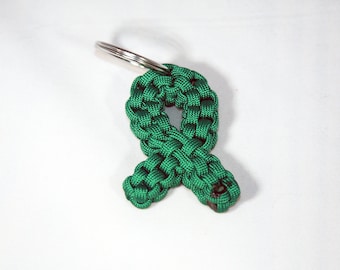 Green Awareness Ribbon Keychain, Lyme Disease, Mental Health, Cerebral Palsy,Traumatic Brain Injury, Environmental Protection, Kidney Cancer