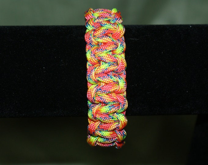 Fairytale Multicolor Paracord Bracelet, Pink, Yellow, Blue, Red, Green