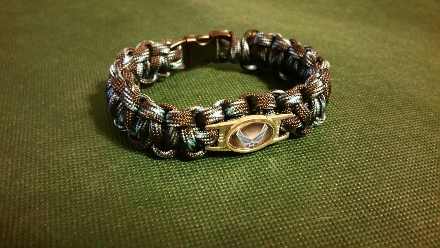 U.S. Air Force Paracord Bracelet with Air Force Charm, Lightning