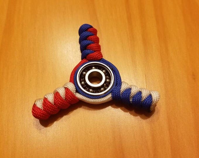 Paracord Fidget Spinner, Red, White and Blue, USA, France, UK, Toy, Relaxing and Calming Uses