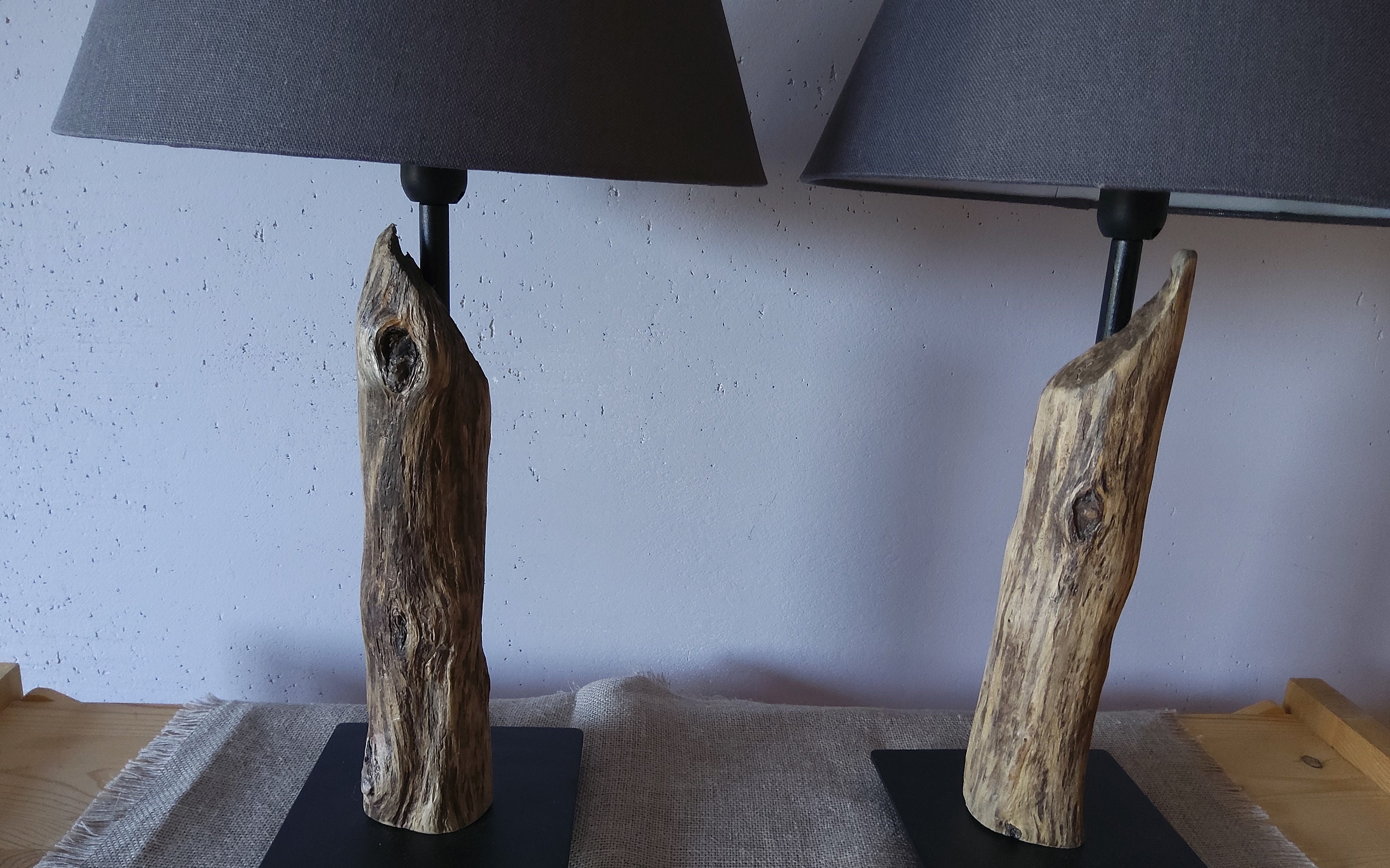 Lampe de table en bois flotté Dret 2