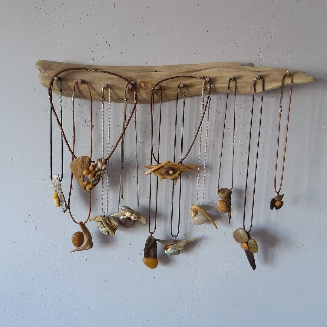 Driftwood Wall Hanger Rack. Hooks on Driftwood. Natural Wood Etsy