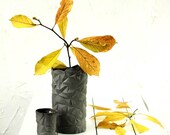 Geometric vase, Gray ceramic vase, Origami inspired, Gray flower vase, Modern home decor vase, Holiday gift, Housewarming Simple Gift.