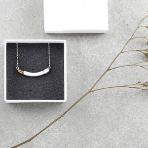 Porcelain Minimalist Geometric Jewelry. Ceramic Contemporary Delicate Necklace.Handmade Gold Wedding Elegant Pendant Design by CONCEPTstudio