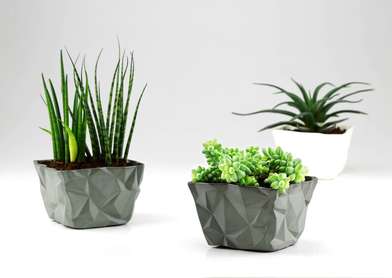 Ceramic Origami Planter. Geometric Porcelain Planter. Minimalist Handmade Ceramic Cactus Planter. Succulent Planter Design by CONCEPTstudio image 4