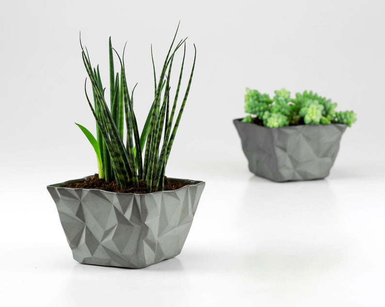 Ceramic Origami Planter. Geometric Porcelain Planter. Minimalist Handmade Ceramic Cactus Planter. Succulent Planter Design by CONCEPTstudio image 3