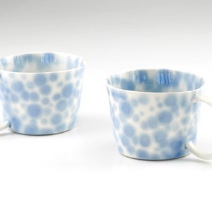 Handmade Coffee Mug. Blue Polka Dots Porcelain Cup. Tea Ceramic Dainty Mug. Coffee Lovers. Stoneware Simple Clay Mug design by CONCEPTstudio image 9