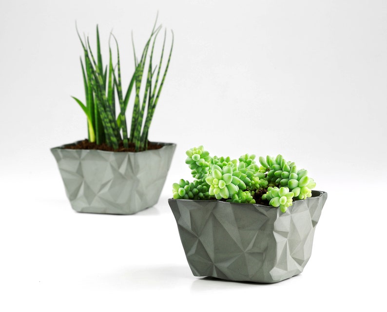 Ceramic Origami Planter. Geometric Porcelain Planter. Minimalist Handmade Ceramic Cactus Planter. Succulent Planter Design by CONCEPTstudio image 8